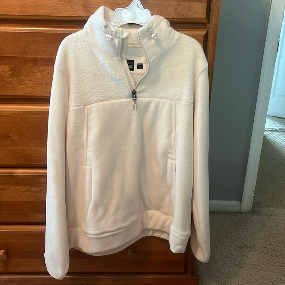 Billabong white pullover sherpa coat